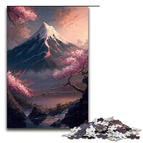Puzzle für Erwachsene, 1000 Teile, Mount Fuji, Puzzle-Muster, Zusammenbau, jedes Teil ist einzigartig – anspruchsvolles Familienspaß-Spiel, Größe 50 x 75 cm von KJYMNC