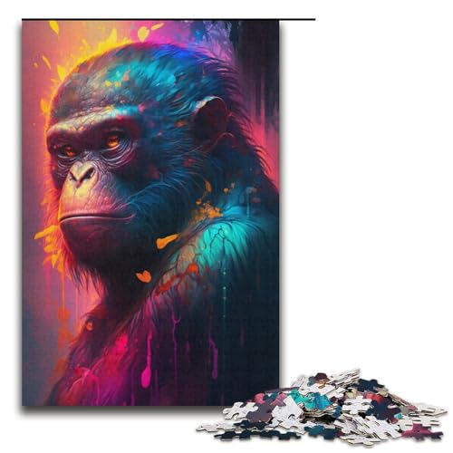 Puzzle für Erwachsene, 1000 Teile, Neon-AFFE, Puzzle, Spielzeug, Denkspiel, Geburtstagsgeschenk, Geschenke, Wandkunst, Größe 38 x 26 cm Puzzle für Erwachsene, 1000 Teile, Neon-AFFE, Puzzle, Spielzeug, Denkspiel, Geburtstagsgeschenk, Geschenke, Wandkunst, Größe 38 x 26 cm von KJYMNC