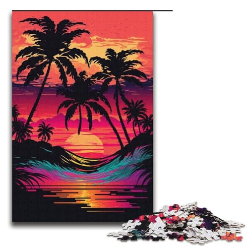 Puzzle für Erwachsene, 1000 Teile, Neon-Strand-Sonnenuntergang, DIY-Puzzle, Spielzeug, Weihnachts- und Geburtstagsgeschenke, Größe 38 x 26 cm Puzzle für Erwachsene, 1000 Teile, Neon-Strand-Sonnenuntergang, DIY-Puzzle, Spielzeug, Weihnachts- und Geburtstagsgeschenke, Größe 38 x 26 cm von KJYMNC
