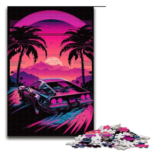 Puzzle für Erwachsene, 1000 Teile, Neonlandschaft, DIY-Puzzlespielzeug, herausfordernd zu vervollständigen, Aber lustig und humorvoll, für Teenager ab 14 Jahren, Größe 50 x 75 cm von KJYMNC
