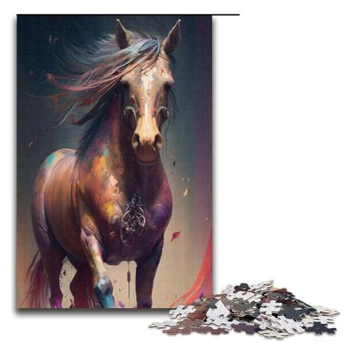 Puzzle für Erwachsene, 1000 Teile, Pferdemalerei, DIY-Puzzle, Spielzeug, Weihnachts- und Geburtstagsgeschenke, Größe 38 x 26 cm Puzzle für Erwachsene, 1000 Teile, Pferdemalerei, DIY-Puzzle, Spielzeug, Weihnachts- und Geburtstagsgeschenke, Größe 38 x 26 cm von KJYMNC