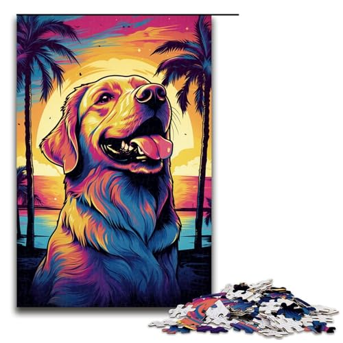 Puzzle für Erwachsene, 1000 Teile, Retro-Golden Retriever-Hund, Holzpuzzle für Erwachsene, Spaß bei Aktivitäten zu Hause, Geburtstagsgeschenk, Reisegeschenk, Größe 50 x 75 cm Puzzle für Erwachsene, 1000 Teile, Retro-Golden Retriever-Hund, Holzpuzzle für Erwachsene, Spaß bei Aktivitäten zu Hause, Geburtstagsgeschenk, Reisegeschenk, Größe 50 x 75 cm von KJYMNC