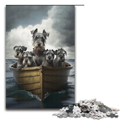Puzzle für Erwachsene, 1000 Teile, Schnauzer-Welpen, Puzzle, Spielzeug, Geschenk, Wanddekoration, einzigartige Geburtstags, Größe 38 x 26 cm Puzzle für Erwachsene, 1000 Teile, Schnauzer-Welpen, Puzzle, Spielzeug, Geschenk, Wanddekoration, einzigartige Geburtstags, Größe 38 x 26 cm von KJYMNC