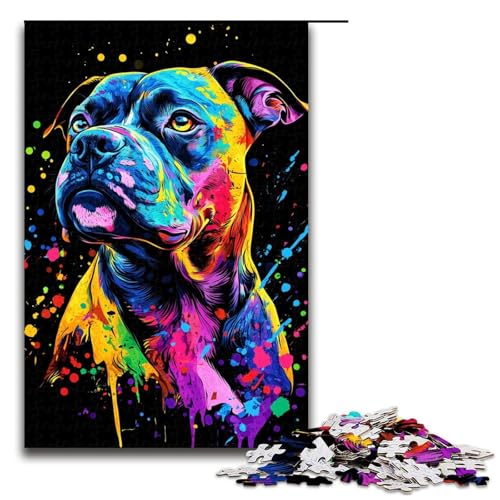 Puzzle für Erwachsene, 1000 Teile, Staffordshire Bull Terrier, Puzzle, Spielzeug, Geschenk, Wanddekoration, einzigartige Geburtstags, Größe 50 x 75 cm Puzzle für Erwachsene, 1000 Teile, Staffordshire Bull Terrier, Puzzle, Spielzeug, Geschenk, Wanddekoration, einzigartige Geburtstags, Größe 50 x 75 cm von KJYMNC