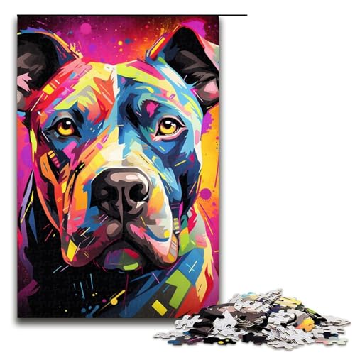 Puzzle für Erwachsene, 1000 Teile, Staffordshire Bull Terrier, Puzzle, Spielzeug, Geschenk, Wanddekoration, einzigartige Geburtstags, Größe 50 x 75 cm Puzzle für Erwachsene, 1000 Teile, Staffordshire Bull Terrier, Puzzle, Spielzeug, Geschenk, Wanddekoration, einzigartige Geburtstags, Größe 50 x 75 cm von KJYMNC