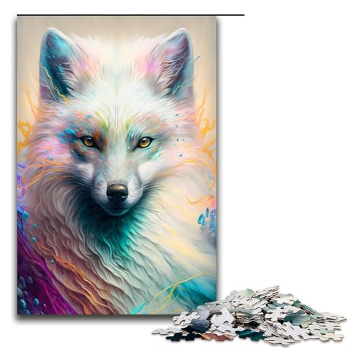 Puzzle für Erwachsene, 1000 Teile, Tier-Fuchs-Malpuzzle für Lernspiele, Herausforderungsspielzeug, Größe 50 x 75 cm von KJYMNC