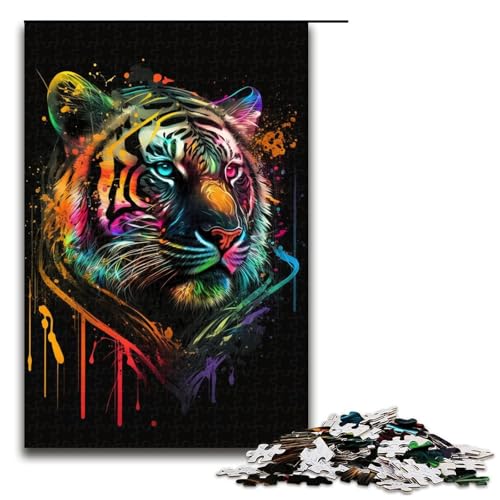 Puzzle für Erwachsene, 1000 Teile, Tiger-Puzzle für Erwachsene, Holzpuzzle, herausfordernd zu vervollständigen, Aber lustig und humorvoll, Größe 50 x 75 cm Puzzle für Erwachsene, 1000 Teile, Tiger-Puzzle für Erwachsene, Holzpuzzle, herausfordernd zu vervollständigen, Aber lustig und humorvoll, Größe 50 x 75 cm von KJYMNC