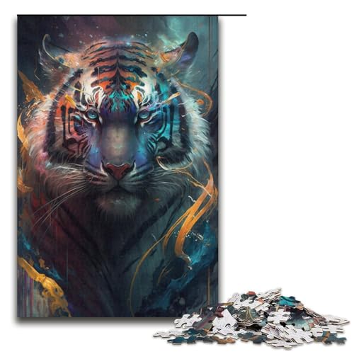 Puzzle für Erwachsene, 1000 Teile, Tiger-Puzzle für Erwachsene, Papppuzzle, herausfordernd zu vervollständigen, Aber lustig und humorvoll, Größe 38 x 26 cm von KJYMNC