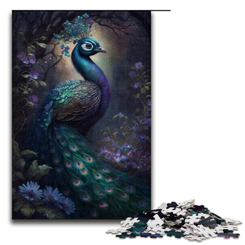 Puzzle für Erwachsene, 1000 Teile, Traum-Pfauen-Blumen-Puzzle für Lernspiele, Herausforderungsspielzeug, Größe 50 x 75 cm Puzzle für Erwachsene, 1000 Teile, Traum-Pfauen-Blumen-Puzzle für Lernspiele, Herausforderungsspielzeug, Größe 50 x 75 cm von KJYMNC