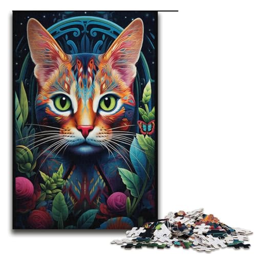 Puzzle für Erwachsene, 1000 Teile, Trippy Bengal Cat Puzzles, Geschenke, einzigartige Geburtstagsgeschenke, Größe 38 x 26 cm Puzzle für Erwachsene, 1000 Teile, Trippy Bengal Cat Puzzles, Geschenke, einzigartige Geburtstagsgeschenke, Größe 38 x 26 cm von KJYMNC