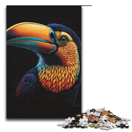 Puzzle für Erwachsene, 1000 Teile, Tukan, DIY-Puzzle-Spielzeug, herausfordernd zu vervollständigen, Aber lustig und humorvoll, für Teenager ab 14 Jahren, Größe 38 x 26 cm von KJYMNC