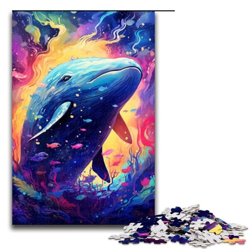 Puzzle für Erwachsene, 1000 Teile, Wal-Puzzle, Geschenke, einzigartige Geburtstagsgröße, 50 x 75 cm Puzzle für Erwachsene, 1000 Teile, Wal-Puzzle, Geschenke, einzigartige Geburtstagsgröße, 50 x 75 cm von KJYMNC