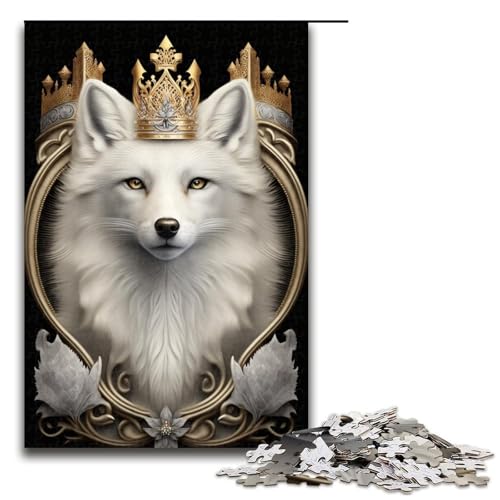 Puzzle für Erwachsene, 1000 Teile, Weißer Fuchs, Holzpuzzle, Spaß für zu Hause, Geburtstagsgeschenk, Reisegeschenk, Größe 50 x 75 cm Puzzle für Erwachsene, 1000 Teile, Weißer Fuchs, Holzpuzzle, Spaß für zu Hause, Geburtstagsgeschenk, Reisegeschenk, Größe 50 x 75 cm von KJYMNC