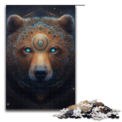 Puzzle für Erwachsene, 1000 Teile, Weltraum-Braunbär-Familie, Muster zum Zusammenbauen, eignet ganze Familie, Größe 50 x 75 cm von KJYMNC