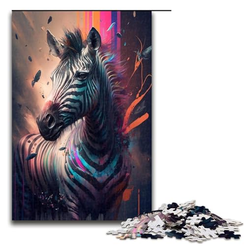 Puzzle für Erwachsene, 1000 Teile, Zebra-Malpuzzle, Musterzusammenbau, jedes Teil ist einzigartig – anspruchsvolles Familienspaßspiel, Größe 50 x 75 cm von KJYMNC