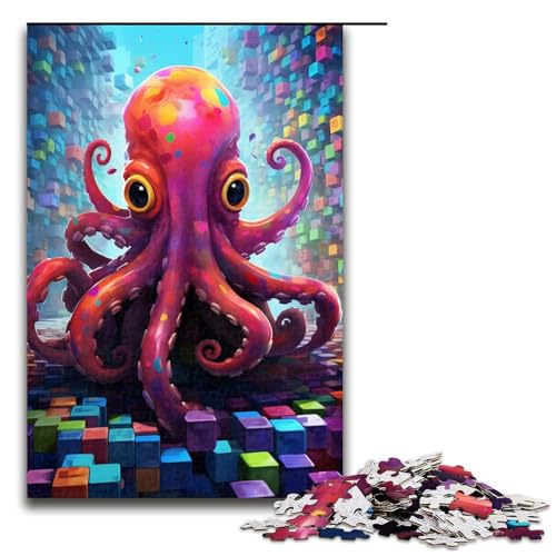 Puzzle für Erwachsene, 1000 Teile, bunter Oktopus, DIY-Puzzle, Spielzeug, Weihnachts- und Geburtstagsgeschenke, Größe 50 x 75 cm Puzzle für Erwachsene, 1000 Teile, bunter Oktopus, DIY-Puzzle, Spielzeug, Weihnachts- und Geburtstagsgeschenke, Größe 50 x 75 cm von KJYMNC