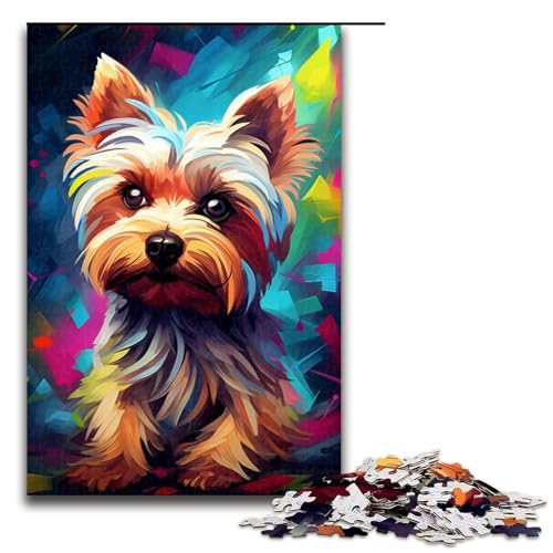 Puzzle für Erwachsene, 1000 Teile, bunter Yorkshire Terrier, DIY-Puzzle, Spielzeug, Weihnachts- und Geburtstagsgeschenke, Größe 50 x 75 cm Puzzle für Erwachsene, 1000 Teile, bunter Yorkshire Terrier, DIY-Puzzle, Spielzeug, Weihnachts- und Geburtstagsgeschenke, Größe 50 x 75 cm von KJYMNC