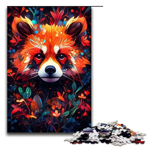 Puzzle für Erwachsene, 1000 Teile, bunter roter Panda, Puzzle, Spielzeug, Geschenk, Wanddekoration, einzigartige Geburtstags, Größe 50 x 75 cm Puzzle für Erwachsene, 1000 Teile, bunter roter Panda, Puzzle, Spielzeug, Geschenk, Wanddekoration, einzigartige Geburtstags, Größe 50 x 75 cm von KJYMNC