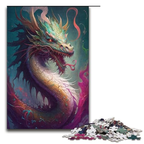 Puzzle für Erwachsene, 1000 Teile, chinesischer Drache, Puzzle, Geschenke, einzigartige Geburtstagsgröße 38 x 26 cm Puzzle für Erwachsene, 1000 Teile, chinesischer Drache, Puzzle, Geschenke, einzigartige Geburtstagsgröße 38 x 26 cm von KJYMNC