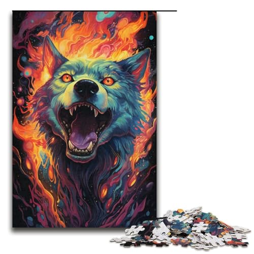 Puzzle für Erwachsene, 1000 Teile, farbenfroher, Psychedelischer, böser Hund aus der Zukunft, Puzzle für Lernspiele, Herausforderungsspielzeug, Größe 38 x 26 cm Puzzle für Erwachsene, 1000 Teile, farbenfroher, Psychedelischer, böser Hund aus der Zukunft, Puzzle für Lernspiele, Herausforderungsspielzeug, Größe 38 x 26 cm von KJYMNC