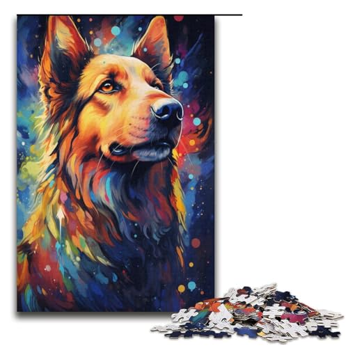 Puzzle für Erwachsene, 1000 Teile, farbenfrohes psychedelisches Galaxie-Hunde-Aktivitätspuzzle für die ganze Familie, anspruchsvoll zu vervollständigen, Aber unterhaltsam und humorvoll, von KJYMNC