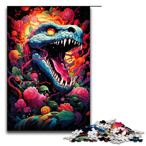 Puzzle für Erwachsene, 1000 Teile, farbenfrohes psychedelisches Schlangengemälde, Holzpuzzle für Erwachsene, tolles Geschenk, Größe 50 x 75 cm Puzzle für Erwachsene, 1000 Teile, farbenfrohes psychedelisches Schlangengemälde, Holzpuzzle für Erwachsene, tolles Geschenk, Größe 50 x 75 cm von KJYMNC