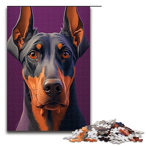 Puzzle für Erwachsene, 1000 Teile, farbiges Dobermann-Puzzle, Spielzeug, Geschenk, Wanddekoration, einzigartige Geburtstags, Größe 50 x 75 cm Puzzle für Erwachsene, 1000 Teile, farbiges Dobermann-Puzzle, Spielzeug, Geschenk, Wanddekoration, einzigartige Geburtstags, Größe 50 x 75 cm von KJYMNC