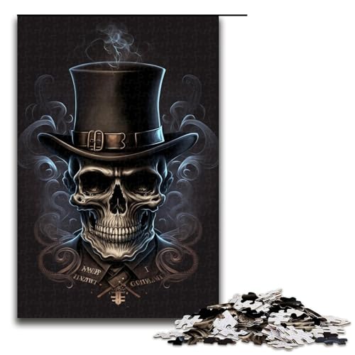 Puzzle für Erwachsene, 1000 Teile, schwarzer Totenkopf, DIY-Puzzle, Spielzeug, Weihnachts- und Geburtstagsgeschenke, Größe 50 x 75 cm Puzzle für Erwachsene, 1000 Teile, schwarzer Totenkopf, DIY-Puzzle, Spielzeug, Weihnachts- und Geburtstagsgeschenke, Größe 50 x 75 cm von KJYMNC