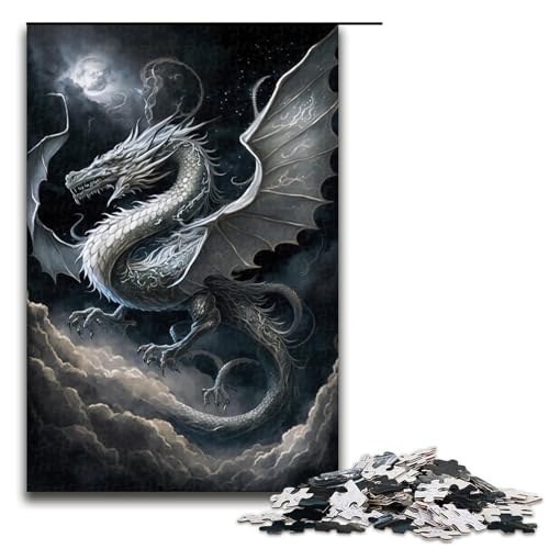 Puzzle für Erwachsene, 1000 Teile, weißer Eisdrache, DIY-Puzzle, Spielzeug, Weihnachts- und Geburtstagsgeschenke, Größe 50 x 75 cm Puzzle für Erwachsene, 1000 Teile, weißer Eisdrache, DIY-Puzzle, Spielzeug, Weihnachts- und Geburtstagsgeschenke, Größe 50 x 75 cm von KJYMNC