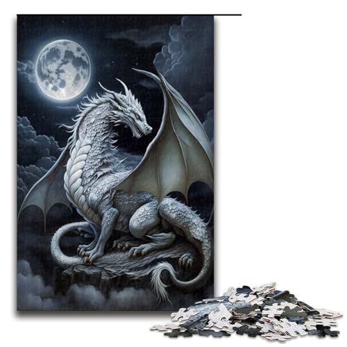 Puzzle für Erwachsene, 1000 Teile, weißer Fliegender Drache, DIY-Puzzle, Spielzeug, Weihnachts- und Geburtstagsgeschenke, Größe 50 x 75 cm Puzzle für Erwachsene, 1000 Teile, weißer Fliegender Drache, DIY-Puzzle, Spielzeug, Weihnachts- und Geburtstagsgeschenke, Größe 50 x 75 cm von KJYMNC