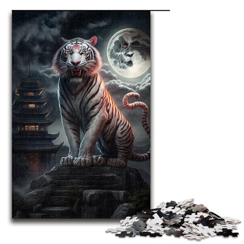 Puzzle für Erwachsene, 1000 Teile, weißer Tiger, Holzpuzzle, Spaß für zu Hause, Aktivitäten, Geburtstagsgeschenk, Reisegeschenke, Größe 50 x 75 cm Puzzle für Erwachsene, 1000 Teile, weißer Tiger, Holzpuzzle, Spaß für zu Hause, Aktivitäten, Geburtstagsgeschenk, Reisegeschenke, Größe 50 x 75 cm von KJYMNC
