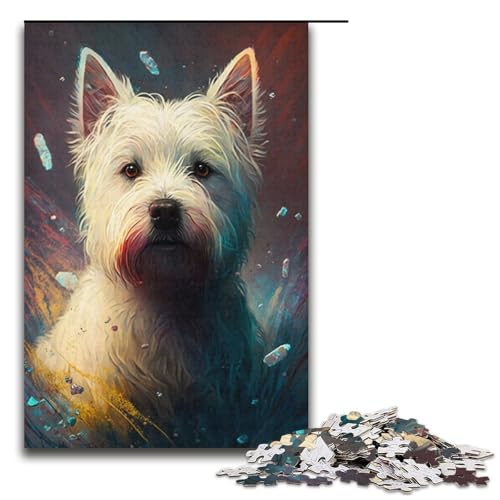 Puzzle für Erwachsene, 1000 West Highland White Terrier-Hunde, Puzzle für Kinder, Papppuzzle, Heimdekoration, Größe 38 x 26 cm Puzzle für Erwachsene, 1000 West Highland White Terrier-Hunde, Puzzle für Kinder, Papppuzzle, Heimdekoration, Größe 38 x 26 cm von KJYMNC