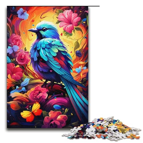 Puzzle für Erwachsene, 1000 farbenfrohe psychedelische Motive mit bunten Vögeln, Puzzle für Kinder, Papppuzzle, Heimdekoration, Größe 38 x 26 cm Puzzle für Erwachsene, 1000 farbenfrohe psychedelische Motive mit bunten Vögeln, Puzzle für Kinder, Papppuzzle, Heimdekoration, Größe 38 x 26 cm von KJYMNC