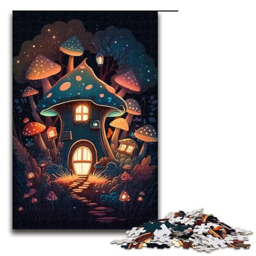 Puzzle für Erwachsene 1000 Pilzhaus-Puzzle für Kinder, Holzpuzzle, Heimdekoration, Größe 50 x 75 cm Puzzle für Erwachsene 1000 Pilzhaus-Puzzle für Kinder, Holzpuzzle, Heimdekoration, Größe 50 x 75 cm von KJYMNC