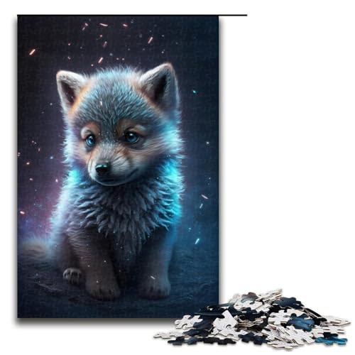 Puzzle für Erwachsene 1000 Teile Wolfsbaby Puzzle für Lernspiel Herausforderungsspielzeug Größe 50x75 cm von KJYMNC