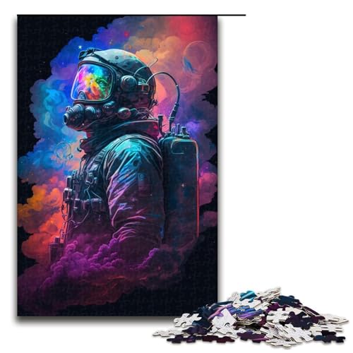Puzzle für Erwachsene mit 1000 Teilen, Astronauten-Familie, Muster zum Zusammenbauen, eignet ganze Familie, Größe 50 x 75 cm von KJYMNC