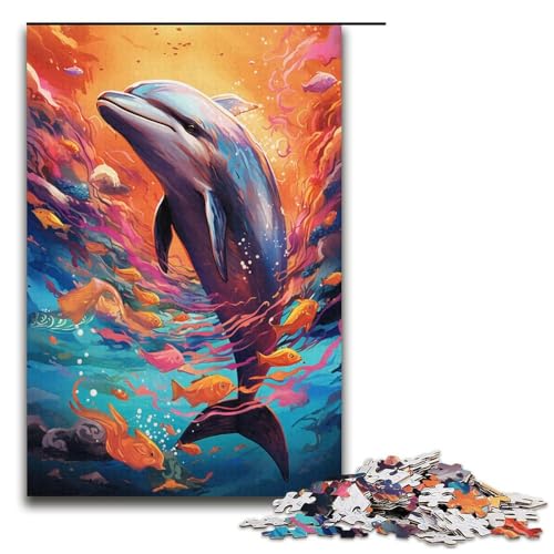 Puzzle für Erwachsene mit 1000 Teilen, Delfin-Puzzle für Erwachsene, Papppuzzle, tolle Geschenke zu Weihnachten, Größe 38 x 26 cm Puzzle für Erwachsene mit 1000 Teilen, Delfin-Puzzle für Erwachsene, Papppuzzle, tolle Geschenke zu Weihnachten, Größe 38 x 26 cm von KJYMNC
