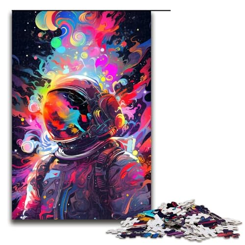 Puzzle für Erwachsene mit 1000 Teilen, Farbiges Astronauten-Familienmuster, zum Zusammenbauen, ganze Familie, Größe 50 x 75 cm von KJYMNC