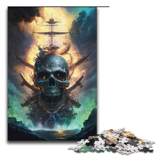 Puzzle für Erwachsene mit 1000 Teilen, Skelett-Puzzle für Erwachsene, Papppuzzle, tolle Geschenke zu Weihnachten, Größe 38 x 26 cm von KJYMNC