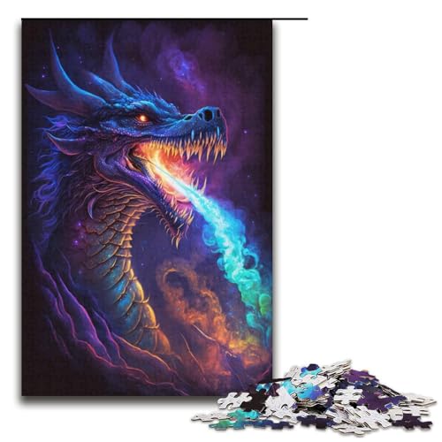 Puzzle für Erwachsene mit 1000 Teilen, lila Fliegender Drache, Puzzle für Erwachsene, Papppuzzle, tolles Geschenk zu Weihnachten, Größe 38 x 26 cm Puzzle für Erwachsene mit 1000 Teilen, lila Fliegender Drache, Puzzle für Erwachsene, Papppuzzle, tolles Geschenk zu Weihnachten, Größe 38 x 26 cm von KJYMNC