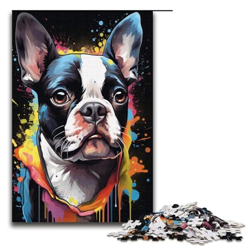 Puzzle für Erwachsene und Kinder, 1000 Teile, Hunde-Puzzle für Erwachsene, Papppuzzle, dekomprimierendes intellektuelles Lernspielzeug, Größe 38 x 26 cm von KJYMNC