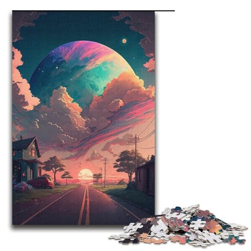 Puzzle für Erwachsene und Kinder, 1000 Teile, Japanisches Puzzle für Erwachsene, Papppuzzle, dekomprimierendes intellektuelles Lernspielzeug, Größe 38 x 26 cm von KJYMNC