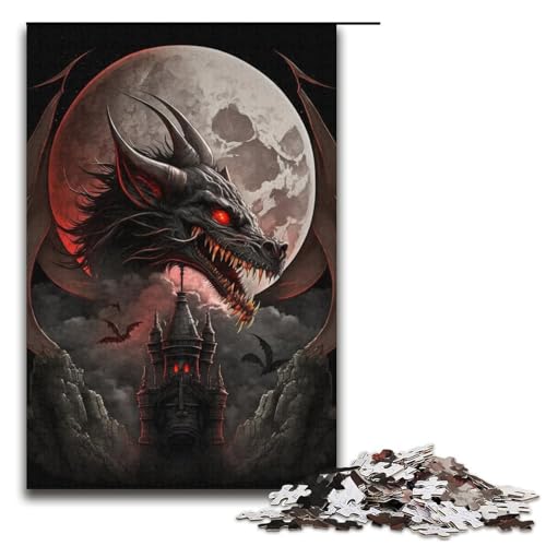 Puzzle für Erwachsene und Kinder, 1000 Teile, Nachtdrache, Puzzle für Erwachsene, Papppuzzle, dekomprimierendes intellektuelles Lernspielzeug, Größe 38 x 26 cm Puzzle für Erwachsene und Kinder, 1000 Teile, Nachtdrache, Puzzle für Erwachsene, Papppuzzle, dekomprimierendes intellektuelles Lernspielzeug, Größe 38 x 26 cm von KJYMNC