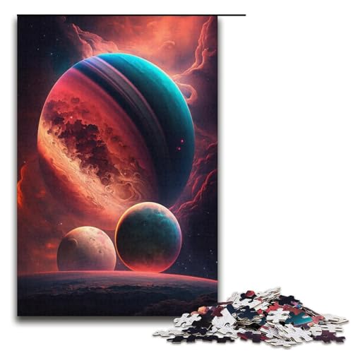 Puzzle für Erwachsene und Kinder, 1000 Teile, Planet Gas, Riesenpuzzle für Erwachsene, Papppuzzle, dekomprimierendes intellektuelles Lernspielzeug, Größe 38 x 26 cm von KJYMNC