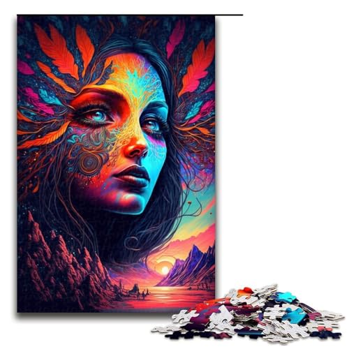 Puzzle für Erwachsene und Kinder, 1000 Teile, Psychedelic by Nature, Puzzle für Erwachsene, Holzpuzzle, dekomprimierendes intellektuelles Lernspielzeug, Größe 50 x 75 cm Puzzle für Erwachsene und Kinder, 1000 Teile, Psychedelic by Nature, Puzzle für Erwachsene, Holzpuzzle, dekomprimierendes intellektuelles Lernspielzeug, Größe 50 x 75 cm von KJYMNC
