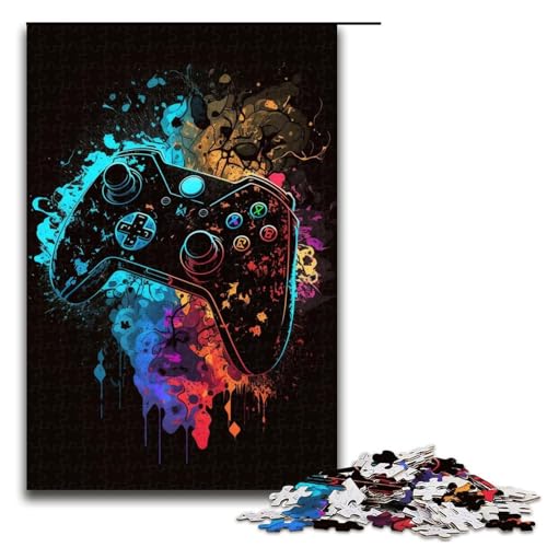 Puzzle für Erwachsene und Kinder, 1000 Teile, Spiel, Neon-Puzzles für Erwachsene, Holzpuzzle, dekomprimierendes intellektuelles Lernspielzeug, Größe 50 x 75 cm von KJYMNC