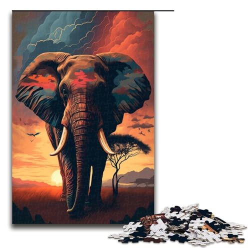 Puzzle für Erwachsene und Kinder, 1000 Teile, afrikanischer Elefant, Puzzle für Erwachsene, Holzpuzzle, dekomprimierendes intellektuelles Lernspielzeug, Größe 50 x 75 cm Puzzle für Erwachsene und Kinder, 1000 Teile, afrikanischer Elefant, Puzzle für Erwachsene, Holzpuzzle, dekomprimierendes intellektuelles Lernspielzeug, Größe 50 x 75 cm von KJYMNC