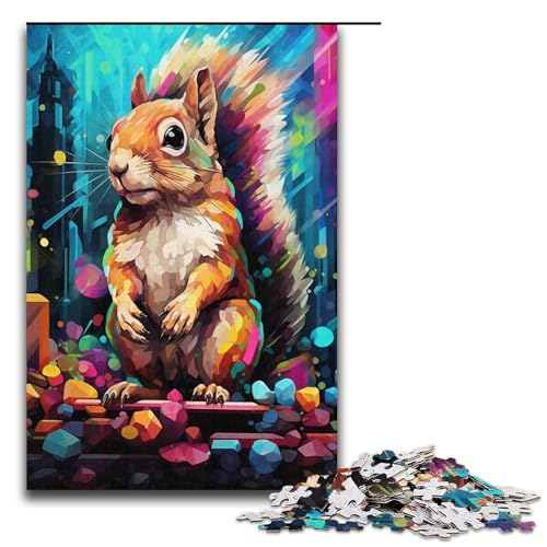 Puzzle für Erwachsene und Kinder, 1000 Teile, buntes Eichhörnchen-Puzzle für Erwachsene, Papppuzzle, dekomprimierendes intellektuelles Lernspielzeug, Größe 38 x 26 cm Puzzle für Erwachsene und Kinder, 1000 Teile, buntes Eichhörnchen-Puzzle für Erwachsene, Papppuzzle, dekomprimierendes intellektuelles Lernspielzeug, Größe 38 x 26 cm von KJYMNC