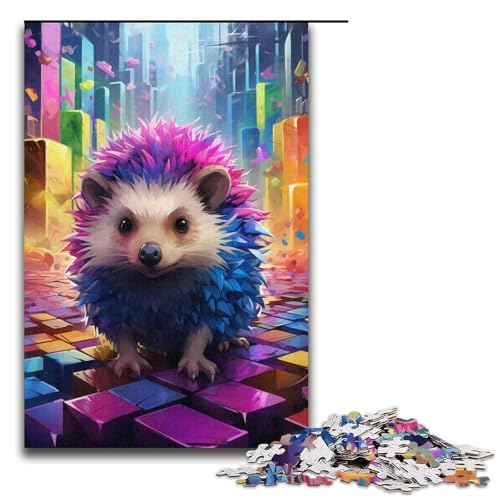 Puzzle für Erwachsene und Kinder, 1000 Teile, buntes Igel-Puzzle für Erwachsene, Papppuzzle, dekomprimierendes intellektuelles Lernspielzeug, Größe 38 x 26 cm Puzzle für Erwachsene und Kinder, 1000 Teile, buntes Igel-Puzzle für Erwachsene, Papppuzzle, dekomprimierendes intellektuelles Lernspielzeug, Größe 38 x 26 cm von KJYMNC