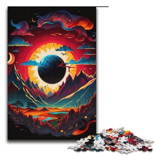 Puzzle mit 1000 Teilen, farbenfrohes Planeten-Explosionspuzzle für Erwachsene, Kartonpuzzle, Lernspiel für Erwachsene, Größe 38 x 26 cm von KJYMNC